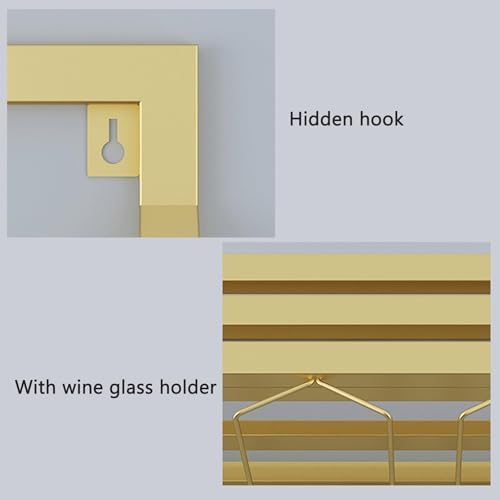 Wall-Mounted Wine Rack with Stemware Hanger - Floating Black Wine Shelf & Glass Holder for Home Bar, Kitchen, or Dining Room - Stylish Multipurpose Wine Storage Solution