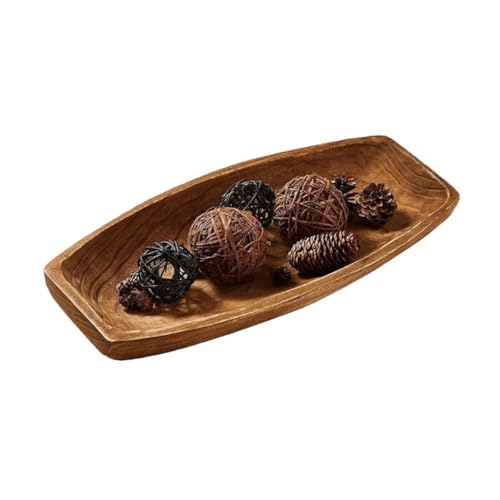 Almacenamiento Bandeja Decorativa de Madera Maciza for Hotel, Bandeja for Entrada, Rectangular for Aperitivos y Frutas secas, for Cocina doméstica Cocina