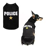 BINGPET Dog Police Shirt,Soft Cotton Pet Summer T-Shirt,Dog Clothes Puppy T Shirt Vest Soft and Light-Weight for Small Large Dogs