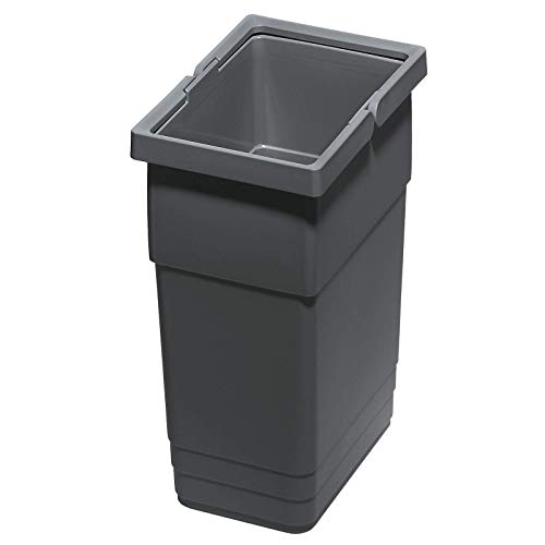 Ninka eins2vier Recolector de basura Alto: 275 mm Volumen: 6 litros 210 x 140 mm gris oscuro Cesto de basura compost Cubo de reciclaje de SO-TECH®