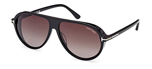 Tom Ford MARCUS FT 1023 Shiny Black/Grey Brown Shaded 60/13/140 men Sunglasses