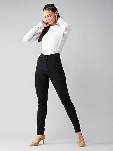 Image of Dolce Crudo Women's Skinny High Rise Bleached Cropped Stretchable Denim Jeans