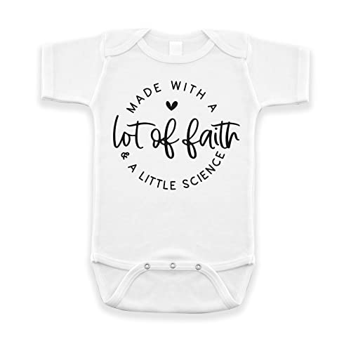 Made With Faith and Science IVF Pregnancy Announcement Infant Bodysuit