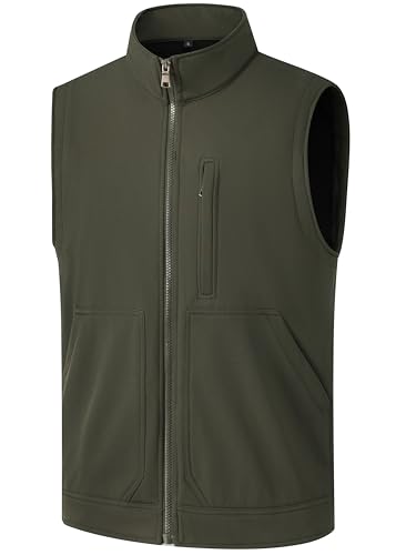 Image of VtuAOL Men's Lightweight Softshell Vest Outdoor Quilted Vest Sleeveless Jacket for Travel Hiking Golf