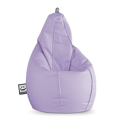 Happers Pouf Poire Simili Cuir Intérieur Lavande XL Cover