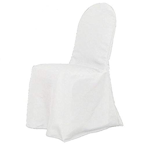 LinenTablecloth Polyester Banquet Chair Cover White