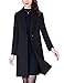 Bankeng Women's Elegant Wool Blend Coat Mid-Length Slim Fit Notched Lapel Warm Winter Coats(Z-Black1,M)