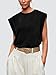 WIHOLL Summer Tops for Women Cap Sleeve Spring Outfits for Women 2025 Fashion Sleeveless Tank Top Basic Tee T Shirts 2026 Trendy Cute Loose Fit Business Casual Beach Vacation Clothes Black XL