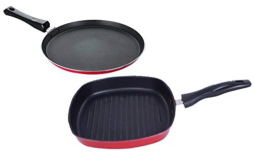 Nirlon Non Stick Coated Heat Resistance Pfoa Free Aluminium Cookware Utencil Gift Set of 2 Pieces (FT13_GP24)