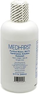Medi-First 21526 Medi Wash Eye Saline Bottle, 32-Ounce