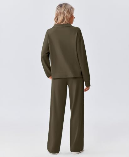 Image of PINSPARK 2 Piece Sets for Women 1 /2 Zip Sweatsuit 2026 Matching Outfit Fall