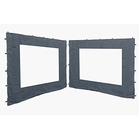 QUICK STAR 2 Side Panels with PE Window 250x190cm Gray for Gazebo 3x3m Cover