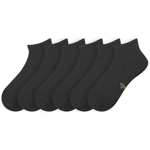 +MD 6 Pairs Ankle Socks for Women and Men, Bamboo Viscose Smell Control Cushioned Sole Casual Low Cut Socks