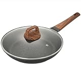 HUHJYUGE Omelett-Pfanne, Bratpfanne 28cm mit Maifan-Steinbeschichtung, Flache Pfanne für Steak, Eier, Pfannkuchen, Geeignet für Gas und Induktionsherde, Raucharmes Kochen (28cm)