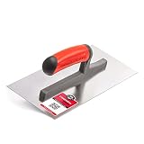COMENSAL Glättekelle Rostfreie TD - Profi Edelstahl Glättkelle - Trockenbau Werkzeug - Glättscheibe Traufel - Ergonomisch Griff - Made in EU - 280 x 130 mm