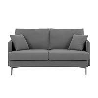 Amazon｜LIFEDEPT 2人掛けソファー ダークグレー ファブリック 布張り