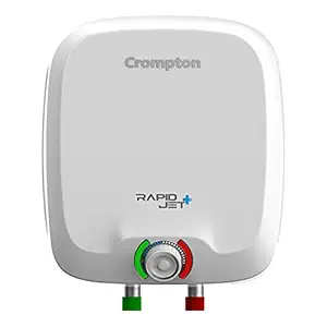 Crompton Rapidjet Plus 6-L 5 Star Rated Storage Water Heater With Free Installation And Connection Pipes (White), Wall Mounting