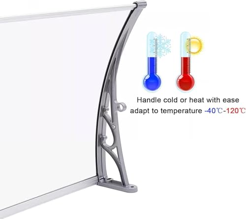 UV-Schutz, regenfester Überdachung, robuster Aluminiumrahmen und Polycarbonat-Dach für Garten, Veranda und Tür, Wetterschutz, Outdoor-Zubehör