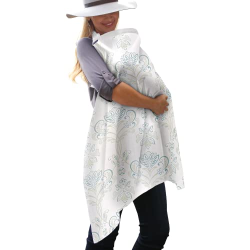 Bebe au Lait Nursing Cover, Apron, Shawl, Privacy Covers for Breast Feeding & Pumping, Breastfeeding Cover for Mom, Soft, & Breathable Muslin Cotton, Full Coverage, One Size Fits All - Isla