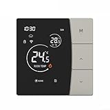 Smartes Thermostat 16 A für Tuya WiFi mit Unterstützung und Sprachassistent, entworfen für elektrische Fußbodenheizung und Gaskessel, Temperaturmanagement (Grau 3A-WIFI)