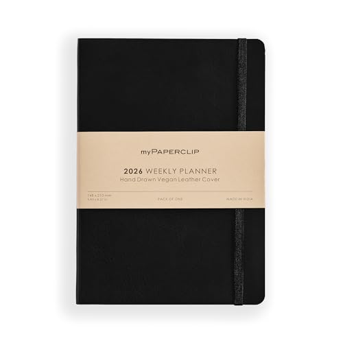 myPAPERCLIP 2026 Weekly Planner | Italian Vegan Leather Cover, 192