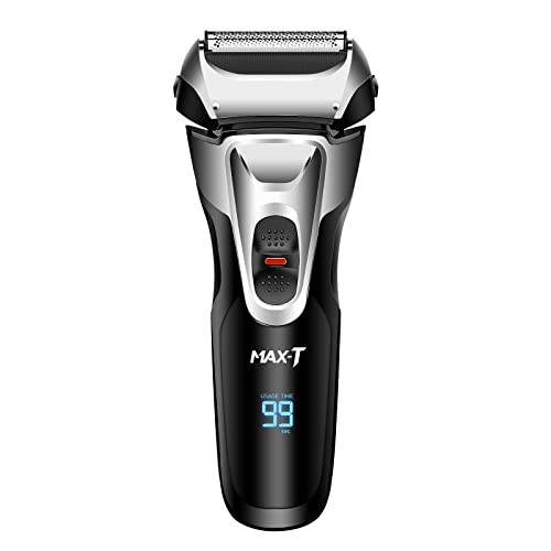 MAX-T Electric Shavers for Men, Wet & Dry Men's Electric Shaver, Cordless with USB Rechargeable and Pop-Up Trimmer, IPX7 Waterproof Electric Razor for Men,Best Foil Razor Gifts for Men