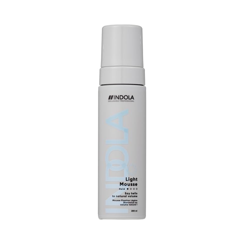 Indola Espuma Fijación Ligera Sin Gas 200ml | Potencia Volumen | Todo Tipos de Cabellos