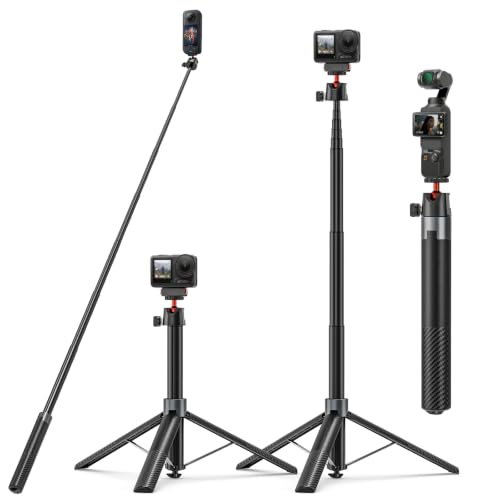 Cuifati Treppiede per Selfie Estensibile da 67 Pollici con Monitor Wireless da 2,4 Pollici, Schermo 1080P per Streaming Live, Vlogging e Creazione di Contenuti
