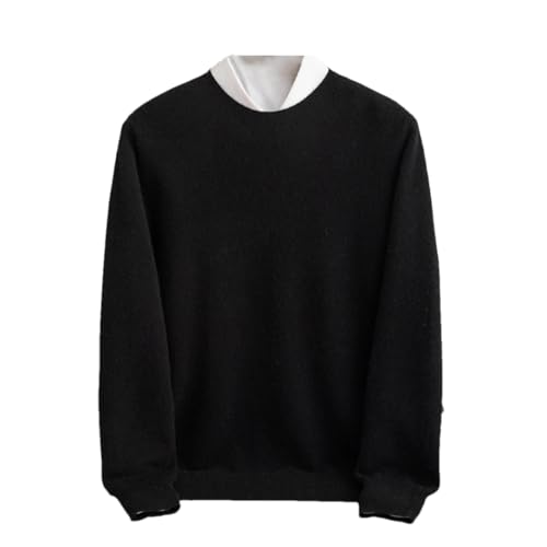 Men's Crewneck Wool Sweater Business Casual Basic Knit Jumper Top