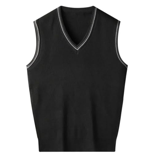 Men's V-Neck Sleeveless Knit Vest Elegant Patchwork Argyle Computer Knitted Casual Waistcoat4