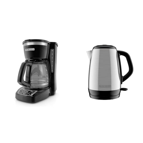 BLACK+DECKER Tetera eléctrica y cafetera programable 1.7L miniatura 1