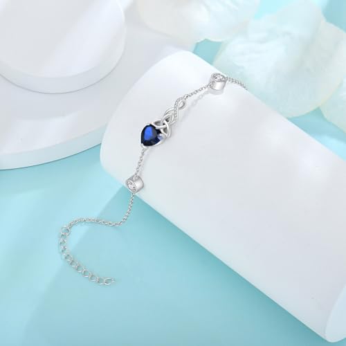 Infinity Celtic Knot Bracelet 925 Sterling Silver Birthstone Bracelet Irish Jewelry Gifts for Women4