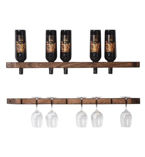 Soporte Vintage de Pared para Botellas de Vino de Madera miniatura 1