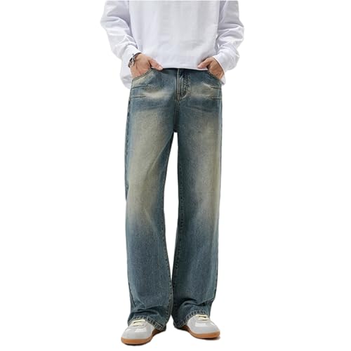 Baggy Jeans for Men Y2k Skater Casual Straight Leg Jeans Loose Fit 90s Hip Hop Vintage Denim Pants Streetwear