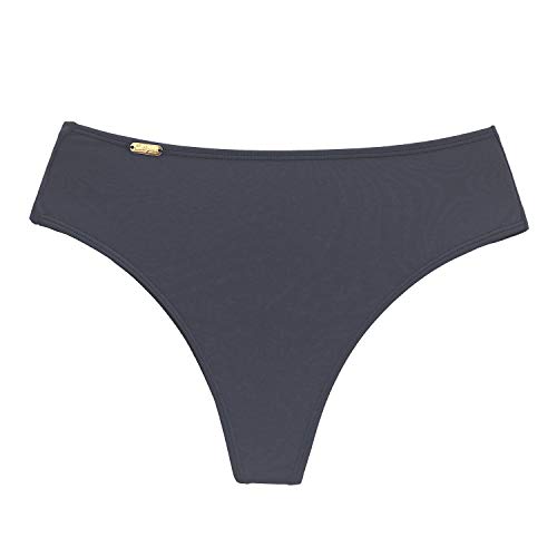 Calcinha de biquíni cintura alta levanta bumbum fio duplo Tamanho:GG;Cor principal:Preto