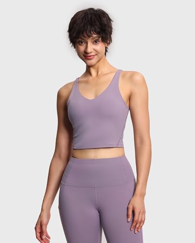 Image of THE GYM PEOPLE Womens' Sports Bra Longline Wirefree Padded with Medium Support