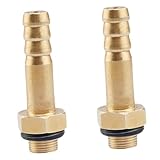 ORFOFE 2 Stück Messing Barb Adapter Auslaufsichere Gasflaschen Umrüstung Schlauchanschluss Kompatibel für Campingkocher und Gasbrenner Einfache Installation