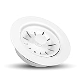 BOTEMY Garbage Disposal Strainer and Stopper with Decorative Flange - Fits 3.5 Inch Standard Drain Hole, Removable Sink Drain Strainer and Stopper, Durable ABS Material (White)