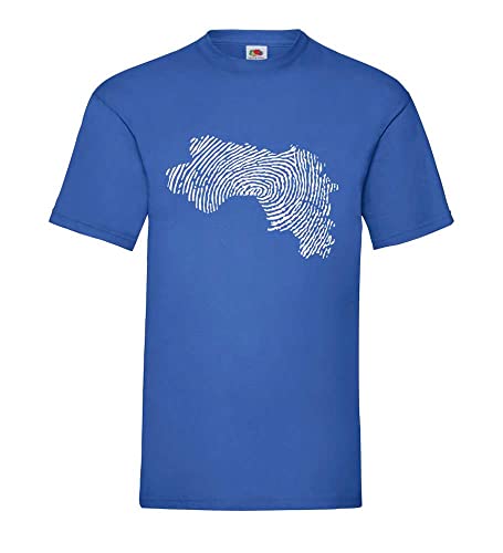 T-shirt Guinée homme bleu XXXL ample motif empreinte digitale