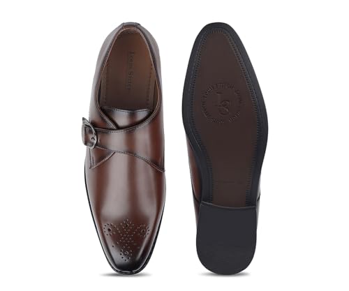 Image of LOUIS STITCH Formal Shoe for Men | Single Monk Strap | Handmade Patina Finish | Comfortable for Business Casual, Every Day, Parties (LSSXSM)