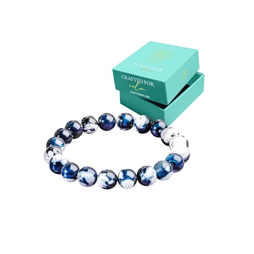 Conscious Items Healing & Calm Natural Stone Bracelets for Women & Men, Healing Crystal Bracelet for Stress, Inner Peace & Emotional Balance