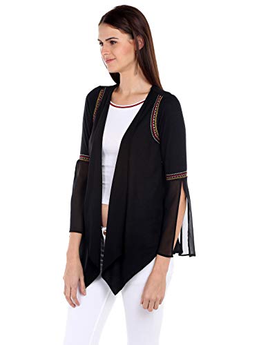 Image of FUSION BEATS Shrugs for Women, Open Neck Printed Shrugs Cardigan, Long Shrugs for Women, Sleeveless Sweater for Women, Overcoat for Women Summer Wear, Bohemian Shrugs for Women, Beach Wear