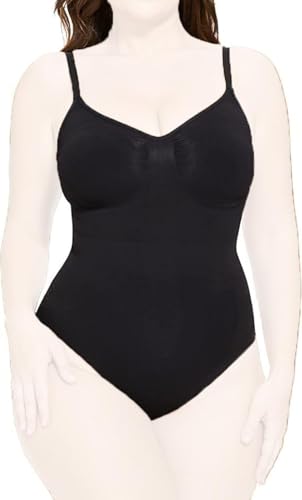 Azonee Women Bodysuit Tummy Control Shapewear Seamless Sculpting Body Shaper Thong Adjustable Straps