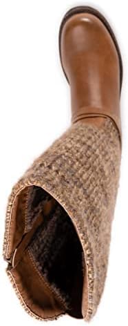 MUK LUKS Women's Logger Alberta Boots, Cognac, 7.5 | Image 4