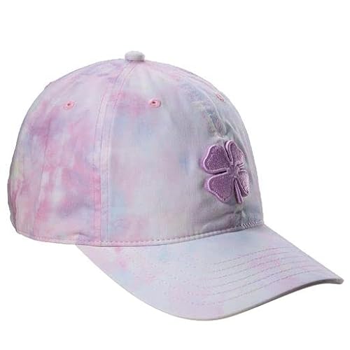 Black Clover Happiness 5 Womens Tie Die Pink/White Hat With White Clover Slider Adjustable #TOP2