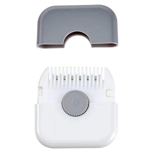 Xindojuz - 1 recortadora de pelo de puntas abiertas, 2 en 1, peine manual de doble cara para cortar el cabello, para mujeres y niñas, recortadora de cabello compacta y portátil (gris)