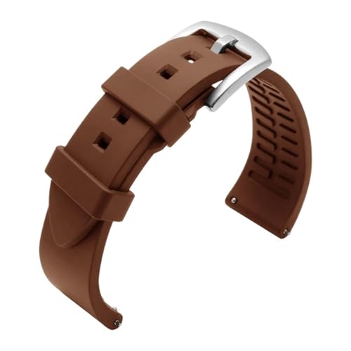 Bracelet montre silicone 24mm marron étanche universel en caoutchouc