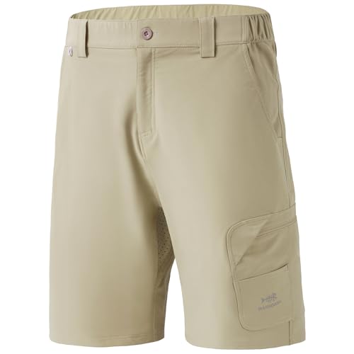 BASSDASH 10.5” Mens Fishing Cargo Shorts Quick Dry UPF 50+ Water Resistant FP01M