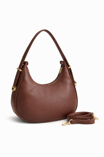 Image of Women's Shoulder & Sling Bag with Zipper Closure, Detachable Long Strap, Spacious Single Compartment Handbag for Daily & Office Use | Trendy Design