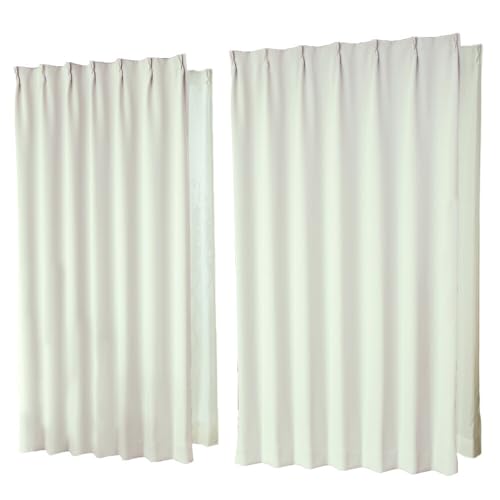 防炎加工 カーテン 4枚セット 2級遮光5410ライトグレーLGY 断熱+レース4355オフホワイト 幅100x丈190(188)cm4枚組 断熱 防寒 省エネ UVカット 無地 おしゃれ 洗える